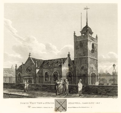 Noroeste, vista, de, st paul, shadwell, londres, derrubado, 1817 de Robert Blemell Schnebbelie