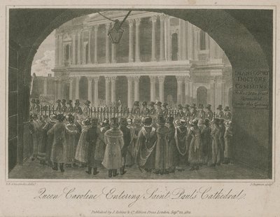 Rainha Caroline entra na Catedral de São Paulo de Robert Blemell Schnebbelie