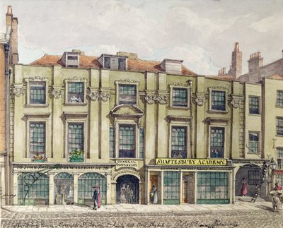 Shaftesbury House, Aldersgate Street, Londres, 1819 (esboço do wc) de Robert Blemell Schnebbelie