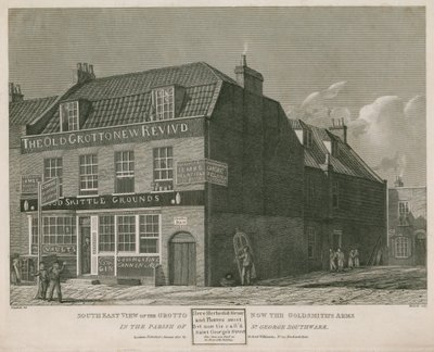 Vista sudeste da Gruta, agora do Goldsmith&39;s Arms, na paróquia de St. George, Southwark de Robert Blemell Schnebbelie