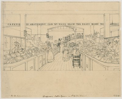 Bazar de Trotter, Soho Square (tinta no papel) de Robert Blemell Schnebbelie