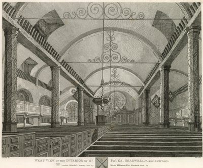 Vista oeste do interior de São Paulo, Shadwell, Londres, tirada em 1817 de Robert Blemell Schnebbelie