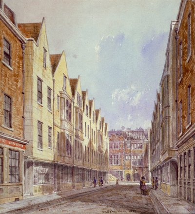 Vista da Great Winchester Street com Winchester Place visível à distância, Londres, 1839. de Robert Blemmell Schnebbelie