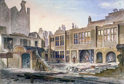 Vista da demolição de Winchester Place, Londres, 1839 de Robert Blemmell Schnebbelie