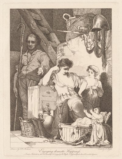 Desfrutando da felicidade doméstica de Robert Blyth, after John Hamilton Mortimer