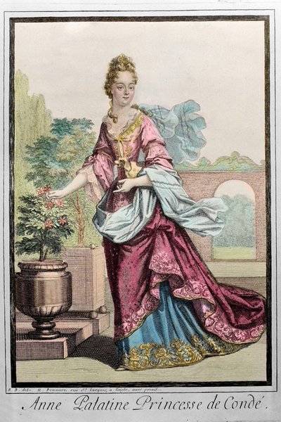 Anne Palatine, Princesa de Conde (Anne de Baviere (1648-1723) (Anne Henriette Julie de Baviere) (Anna del Palatinato) - gravura de Robert Bonnart - de Robert Bonnart