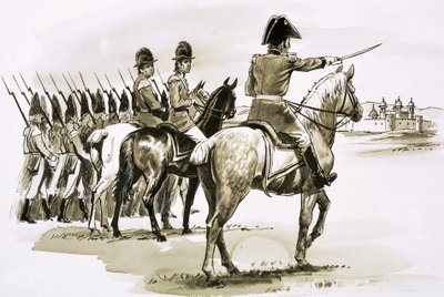 Arthur Wellesley à frente do 23º Regimento em Mysore de Robert Brook