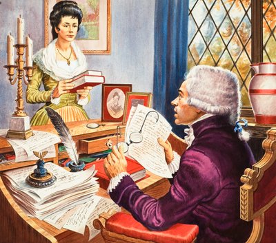 Robespierre e Eleanore Duplay (guache sobre papel) de Robert Brook
