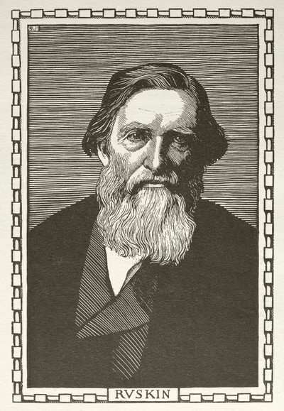 John Ruskin, escritor inglês, crítico de arte, artista e pensador social (woodcut) de Robert Bryden