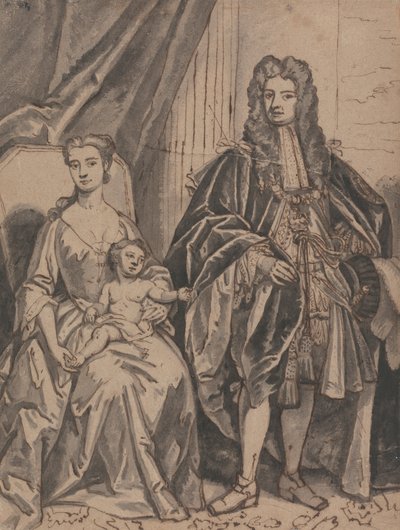 Retrato de uma Família, chamada John Sheffield, Duque de Buckingham, e Família de Robert Byng