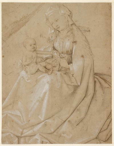 Madona com o Menino Jesus segurando uma pera de Robert Campin