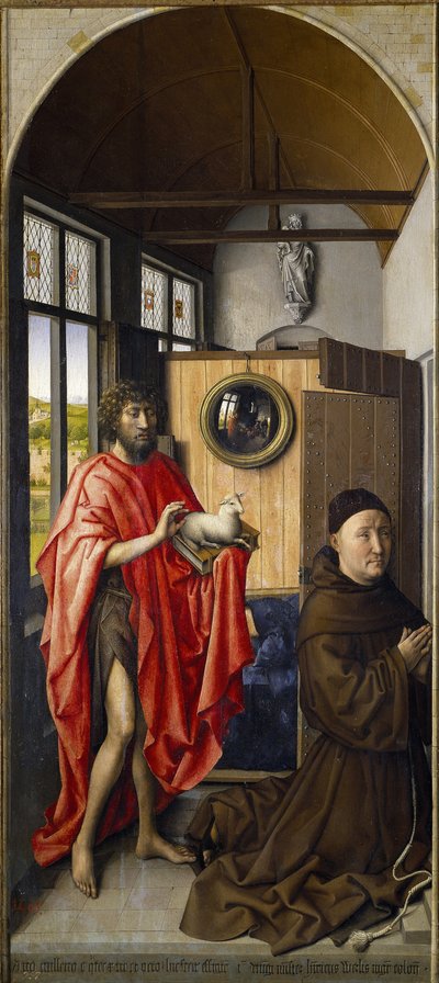 São João Batista e o franciscano Heinrich von Werl, 1437 de Robert Campin