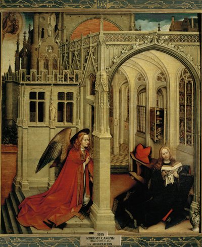 A Anunciação. (pintura sobre madeira) de Robert Campin