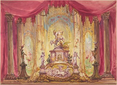 Palco com uma estátua de São Jorge matando o dragão de Robert Caney