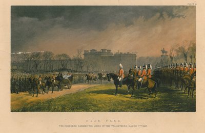 Hyde Park - a princesa passando as linhas dos voluntários, 7 de março de 1863, 1863 de Robert Charles Dudley