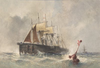 Lançamento da bóia da proa do Great Eastern em 8 de agosto de 1865, 1865-66. de Robert Charles Dudley