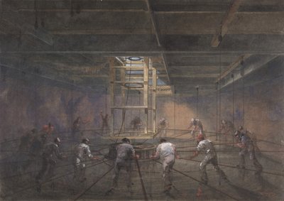 Vista do interior de um dos tanques a bordo do Great Eastern, 1865-66. de Robert Charles Dudley