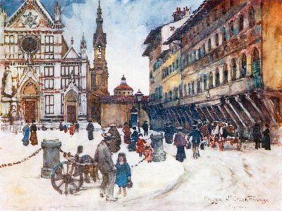 Piazza Santa Croce (litografia a cores) de Robert Charles Goff