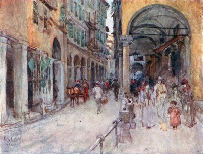 Estudo de rua em Pisa (litografia a cores) de Robert Charles Goff