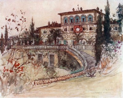 A Villa Palmieri (litografia a cores) de Robert Charles Goff