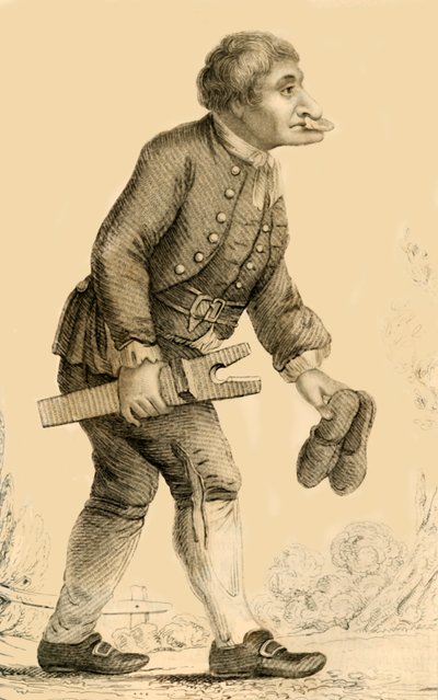 Botas velhas, um personagem bem conhecido em Rippon em Yorkshire, 1821. de Robert Cooper