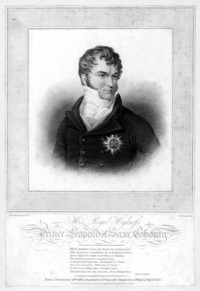 Príncipe Leopoldo George Christian Frederick de Saxe-Coburg-Saalfeld, 1818. de Robert Cooper