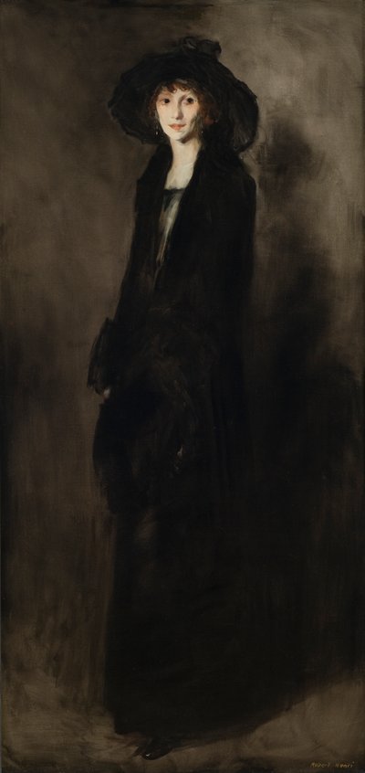 Senhora de veludo preto (Retrato de Eulabee Dix Becker) 1911 (Óleo sobre tela) de Robert Cozad Henri