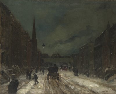 Cena de rua com neve (57th Street, NYC.), 1902 de Robert Cozad Henri