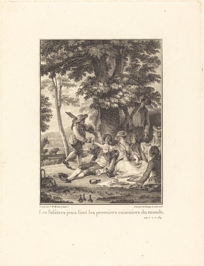 Jogos lúdicos são os primeiros cozinheiros do mundo de Robert Delaunay after Jean Michel Moreau