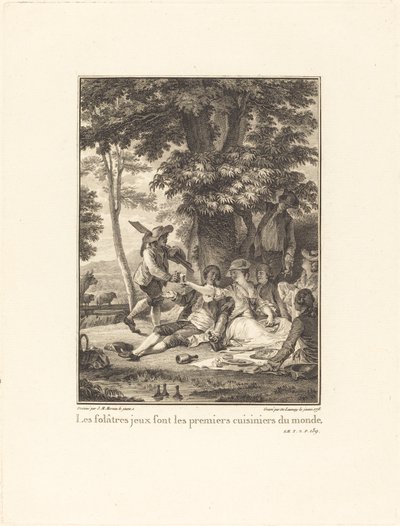 Jogos lúdicos são os primeiros cozinheiros do mundo de Robert Delaunay after Jean Michel Moreau