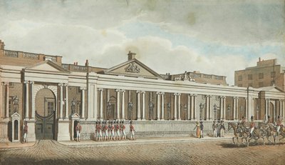 Carlton House, Pall Mall (caneta e tinta e aquarela) de Robert Dighton