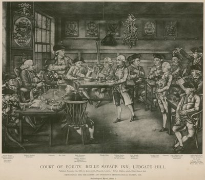 Tribunal de Equidade, Belle Savage Inn, Ludgate Hill, Londres de Robert Dighton