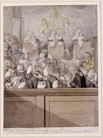 Prazo de validade - ou os advogados todos vivos em Westminster Hall (lápis e w - c no papel) de Robert Dighton