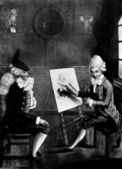 O pintor de macarrão, ou Billy Dimple sentado para sua foto, 1770 de Robert Dighton