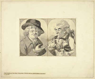 Duas caricaturas de busto de Robert Dighton