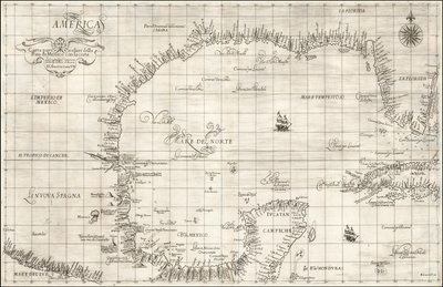 Mapa de 1646 do Golfo do México por Robert Dudley de Robert Dudley
