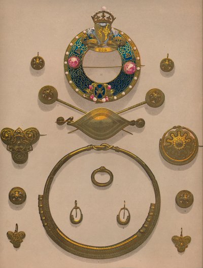 Ornamentos de ouro e broche, 1863. de Robert Dudley