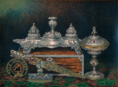 Tinteiro, Gramatura de papel, Faca de caça ou punhal, Tazza coberta, Gramatura de papel, 1863 de Robert Dudley