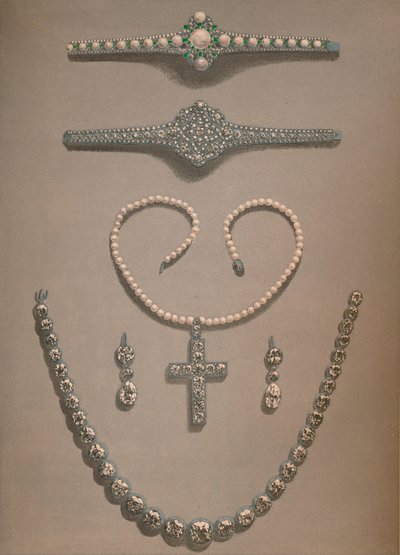 Colar, brincos, pulseiras Presentes de casamento apresentados a Alexandra da Dinamarca, 1863 de Robert Dudley