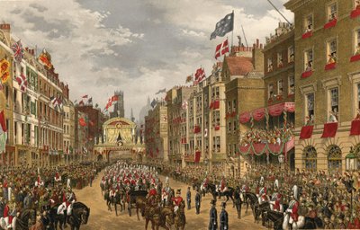 Temple Bar, Londres, 7 de março de 1863 (gravura) de Robert Dudley