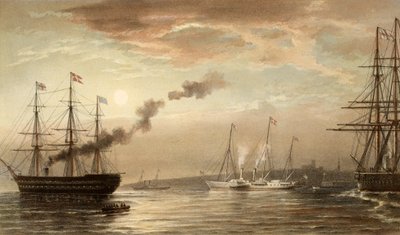 O Royal Yacht ao largo de Margate, 5 de março de 1863 (cromolitografia) de Robert Dudley