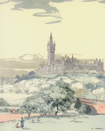 Glasgow: The University (litografia a cores) de Robert Eadie
