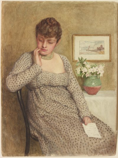 Leitura de raparigas (lápis e aguarela no cartão) de Robert Ernest McEune