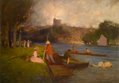 O Tamisa em Windsor (óleo a bordo) de Robert Ernest McEune