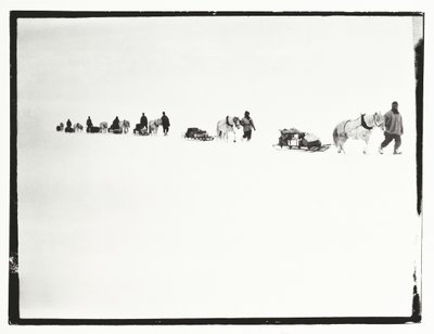 Pôneis em marcha, Grande Barreira de Gelo, 2 de dezembro de Robert Falcon Scott