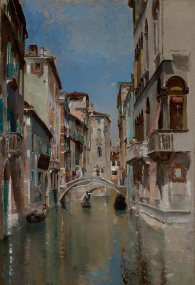 Canal em Veneza, Bairro de San Trovaso, ca. 1885. de Robert Frederick Blum