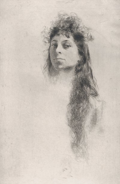 Cabeça de uma garota de cabelo comprido,.n.d., n.d.. de Robert Frederick Blum