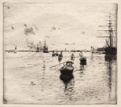 Lagoa com vapores e gôndolas de Robert Frederick Blum