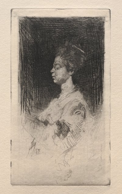 Perfil Cabeça de uma menina japonesa, 1879. de Robert Frederick Blum