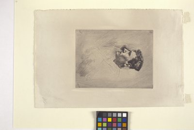 Retrato de perfil de um homem (gravura) de Robert Frederick Blum